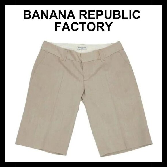 BANANA REPUBLIC beige regular waist bermudas - Picture 1 of 13